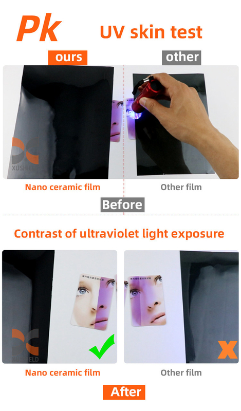 Zonnefilms voor auto's Nano-ceramische UV-curing venster glas tint film rol Groothandel 1 laag