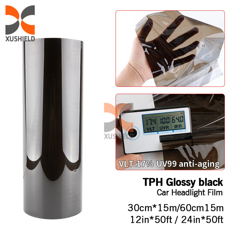 XUSHIELD Hoogwaardige TPH TPU auto koplamp Tint Film Licht Zwarte rook Zwarte staart Licht koplamp Tint Film