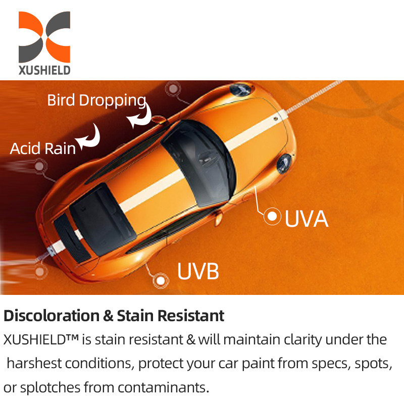 XUSHIELD 8.5mil Hoog glanzende hydrofobie hoge kwaliteit Anti-Kratten Warmte reparatie Duidelijke TPU Auto Verf Beschermingsfilm
