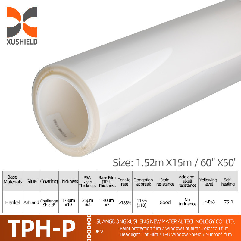 TPH 1.52*15M Hoogglanzende rol CLEAR Transparante kleefstof Auto Body Paint Bescherming Ppf Film Tph