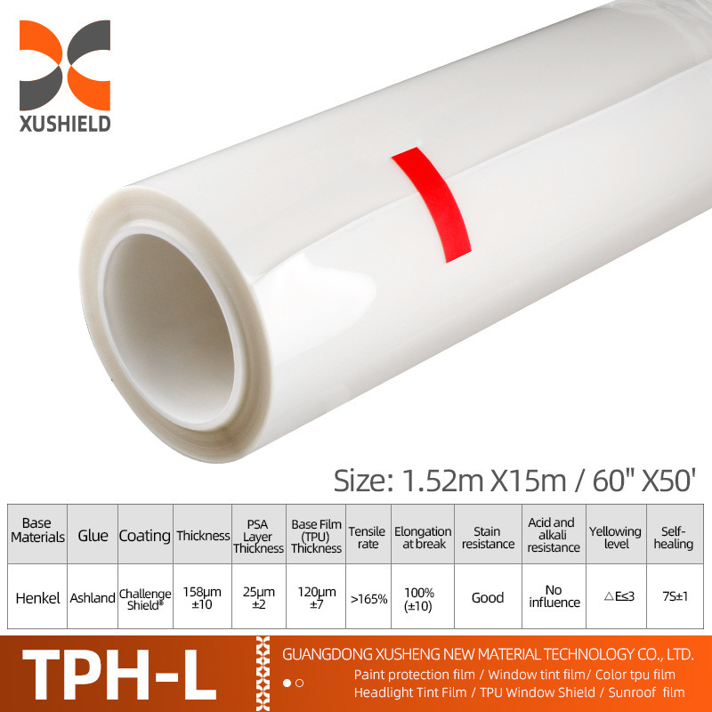 TPH 1.52*15M Hoogglanzende rol CLEAR Transparante kleefstof Auto Body Paint Bescherming Ppf Film Tph