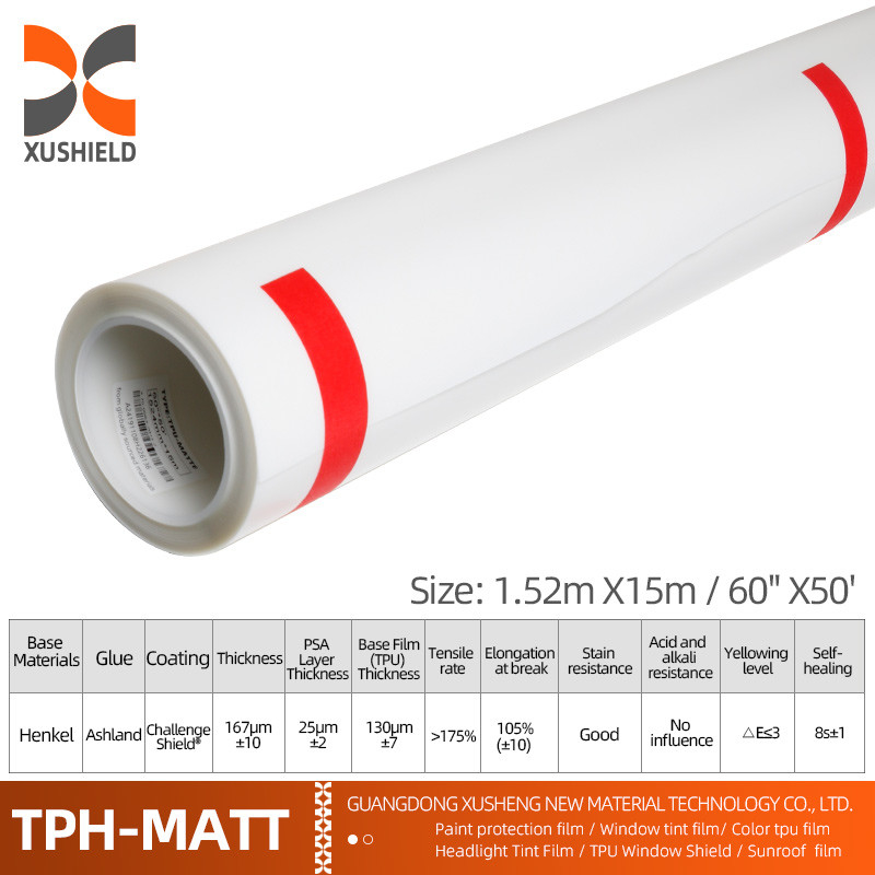TPH 1.52*15M Hoogglanzende rol CLEAR Transparante kleefstof Auto Body Paint Bescherming Ppf Film Tph