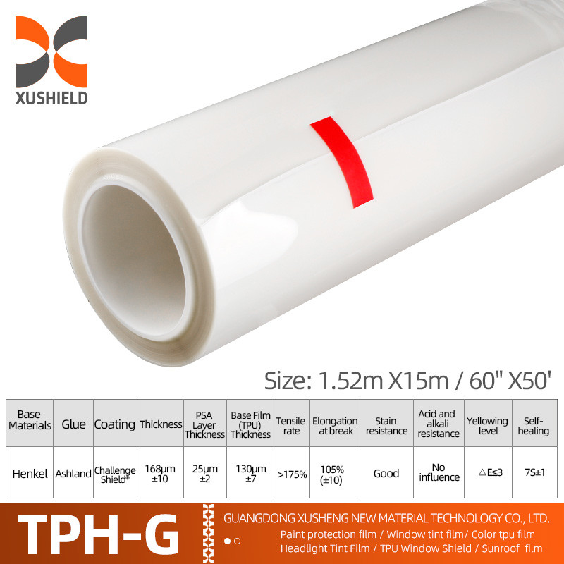 TPH 1.52*15M Hoogglanzende rol CLEAR Transparante kleefstof Auto Body Paint Bescherming Ppf Film Tph