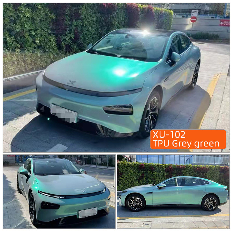 TPU Grijs groen Hoogwaardige TPU PPF Film Anti Scratch zelfherstellend PPF TPH Glanzend Duidelijk Car Body PPF Verfbeschermingsfilm voor autoverf