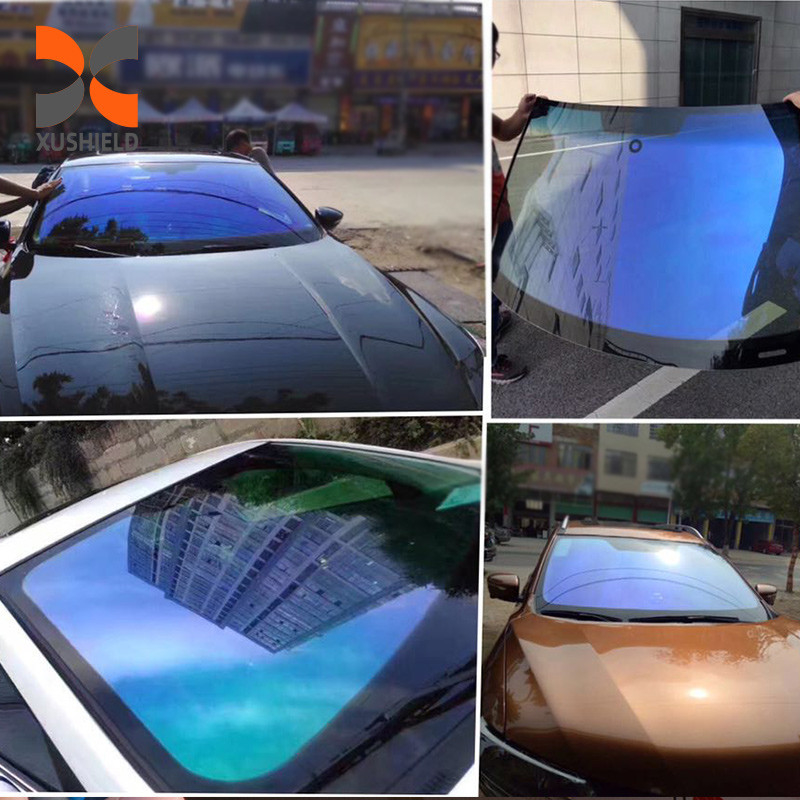CH6099 Blauw Paarse Kameleon Tint 2 Mil Warmte krimpen Kleurveranderend Kameleon Venster Tint Film voor Autoverrasser