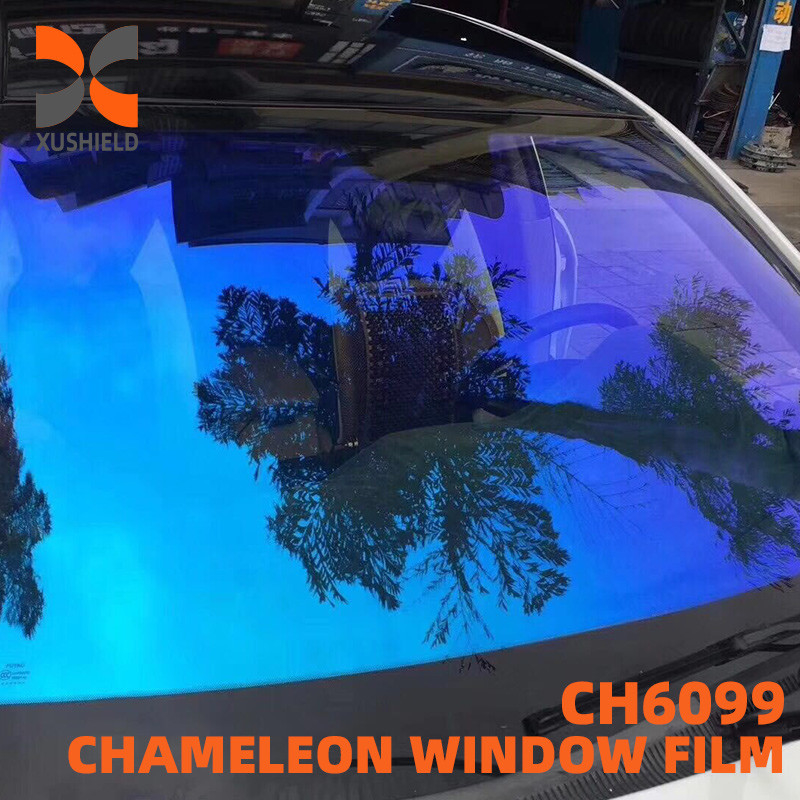 CH6099 Blauw Paarse Kameleon Tint 2 Mil Warmte krimpen Kleurveranderend Kameleon Venster Tint Film voor Autoverrasser