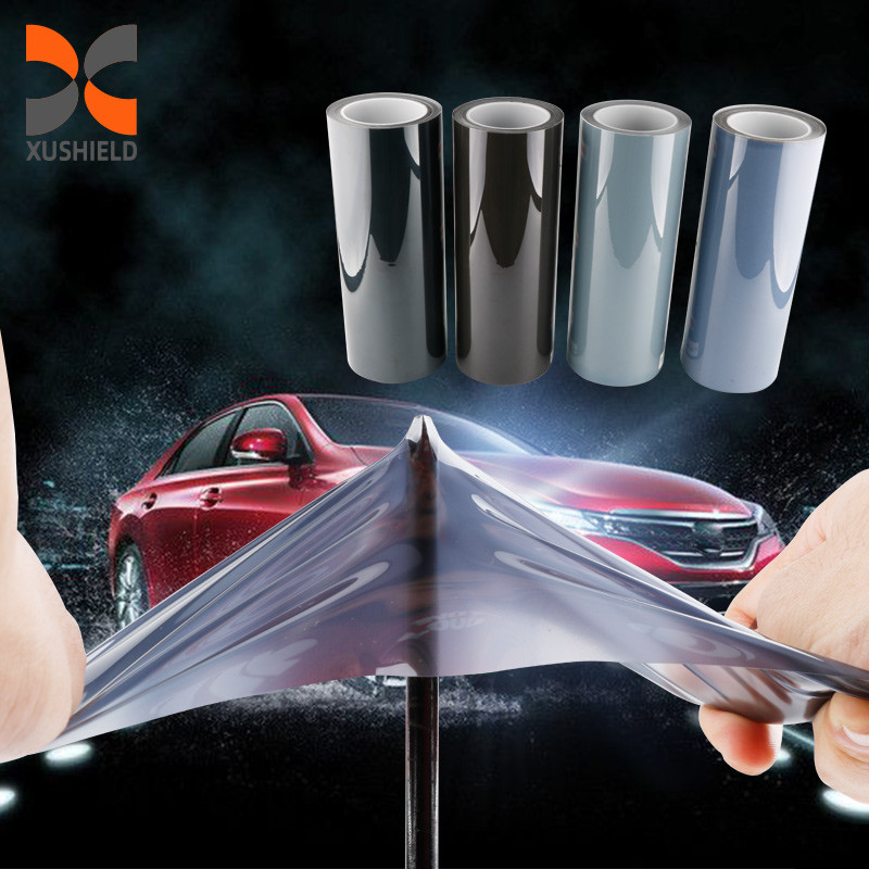 Smoky Black PPF 7.5mil Zelfherstellende TPU koplamp Tint Film Anti Small Scratches Protect TPU Car Lamp Tint Film