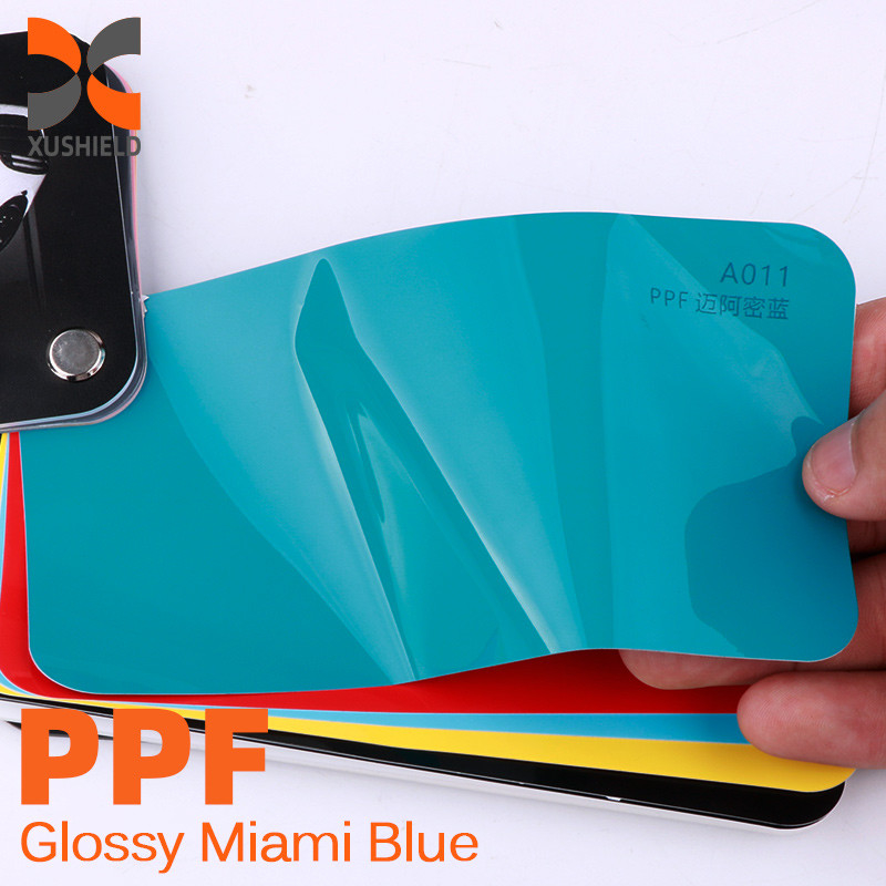 1.52x15m TPU Glanzend wit Vinyl Air Bubble Free Wrapping Glanzend Sky Grey Verf Bescherming Smart Tint PPF Car Color Changing Film TPU tph PPF kleur