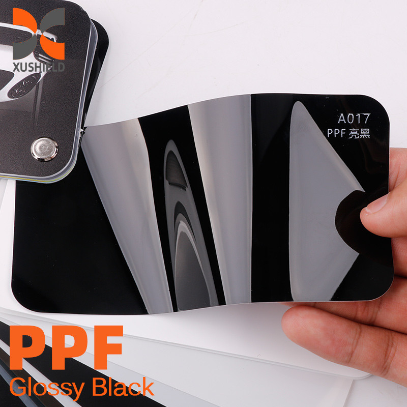 1.52x15m TPU Glanzend wit Vinyl Air Bubble Free Wrapping Glanzend Sky Grey Verf Bescherming Smart Tint PPF Car Color Changing Film TPU tph PPF kleur