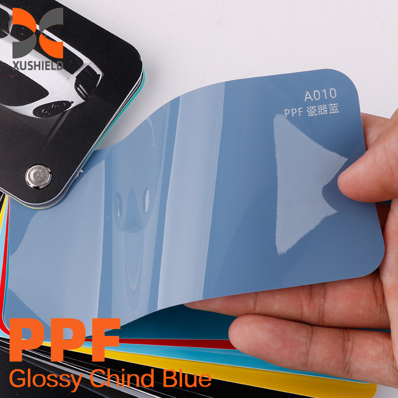XUSHIELD Glanzend Chind Blauw Fabrieksprijs Hoog Glanzend Zelfgenezend Anti-geel TPU Kleur PPF Film
