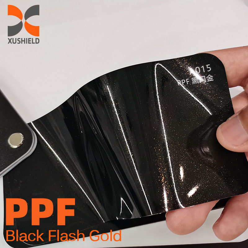 XUSHIELD kleur zelfherstellende verfbeschermingsfilms auto wrap vinyl glans zwart ppf tpu film Glossy Miami Blauw