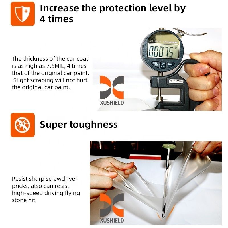 Zwarte TPH/TPU PPF Beschermfolie voor Auto's 5-8 Jaar Buiten