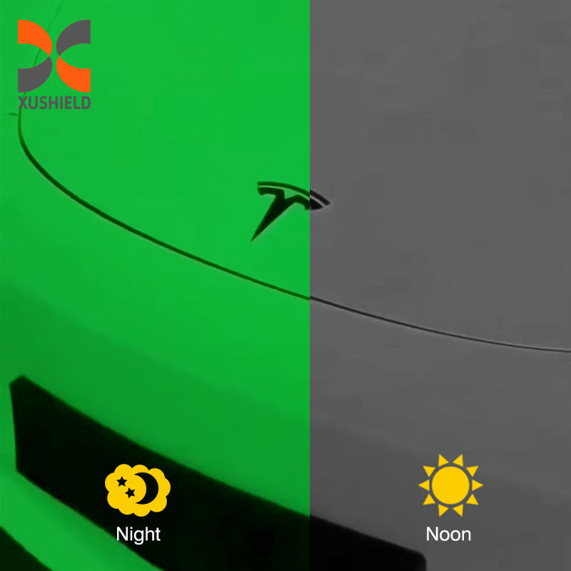 Droge natte installatie Anti-Vlek TPU Kleur PPF fluorescentie Groen licht luminescentie TPU wit tot groen fotochromisme Auto Wrap Verf Beschermingsfilm